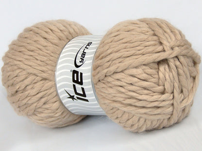 Lot of 2 x 200gr Skeins Ice Yarns SALE WINTER (5% Mohair 45% Wool) Yarn Light Beige