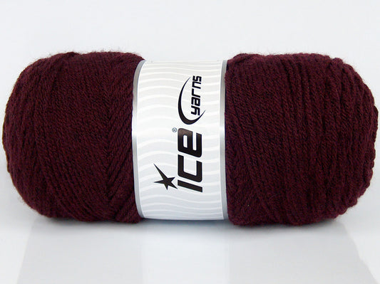 Lot of 2 x 170gr Skeins Ice Yarns CHICLAYO Hand Knitting Yarn Dark Burgundy