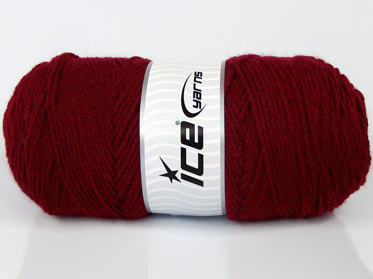 Lot of 2 x 170gr Skeins Ice Yarns CHICLAYO Hand Knitting Yarn Burgundy