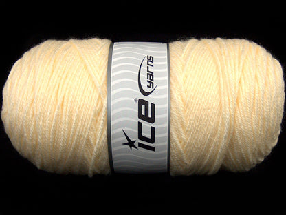 Lot of 2 x 180gr Skeins Ice Yarns SALE PLAIN Hand Knitting Yarn Cream