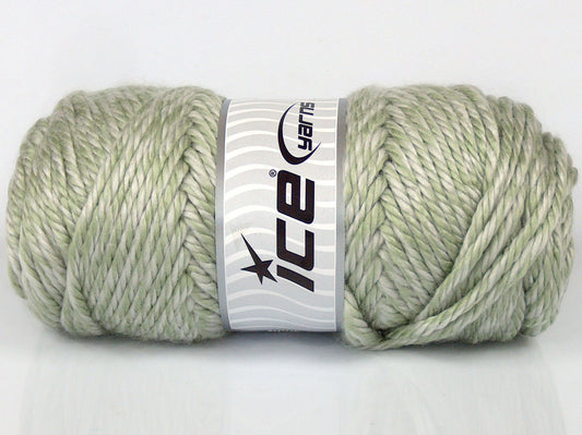 Lot of 3 x 145gr Skeins Ice Yarns SALE SELF-STRIPING Yarn Light Green White