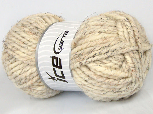 Lot of 2 x 125gr Skeins Ice Yarns MISC SALE (5% Linen) Hand Knitting Yarn Cream
