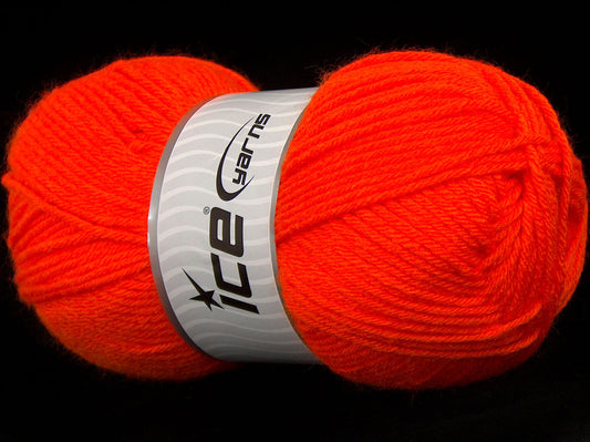 Lot of 2 x 145gr Skeins Ice Yarns SALE PLAIN Hand Knitting Yarn Orange