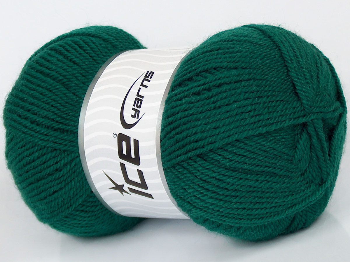 Lot of 3 x 105gr Skeins Ice Yarns SALE PLAIN Hand Knitting Yarn Green