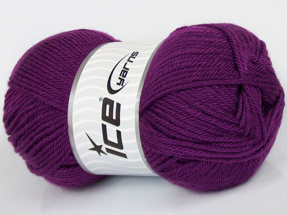 Lot of 3 x 100gr Skeins Ice Yarns SALE PLAIN Hand Knitting Yarn Purple