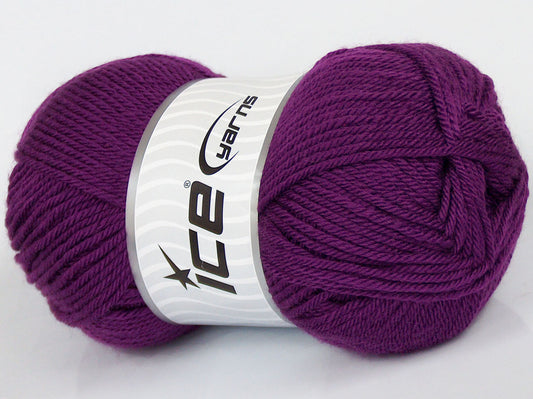 Lot of 3 x 100gr Skeins Ice Yarns SALE PLAIN Hand Knitting Yarn Purple