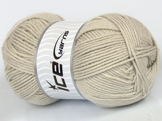 Lot of 3 x 125gr Skeins Ice Yarns SALE PLAIN Hand Knitting Yarn Light Beige