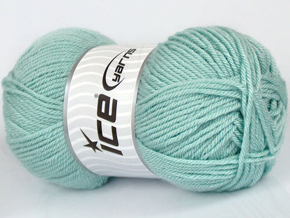 Lot of 3 x 100gr Skeins Ice Yarns SALE PLAIN Hand Knitting Yarn Mint Green