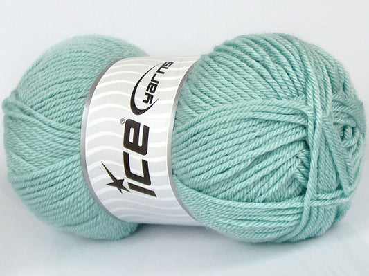 Lot of 3 x 100gr Skeins Ice Yarns SALE PLAIN Hand Knitting Yarn Mint Green