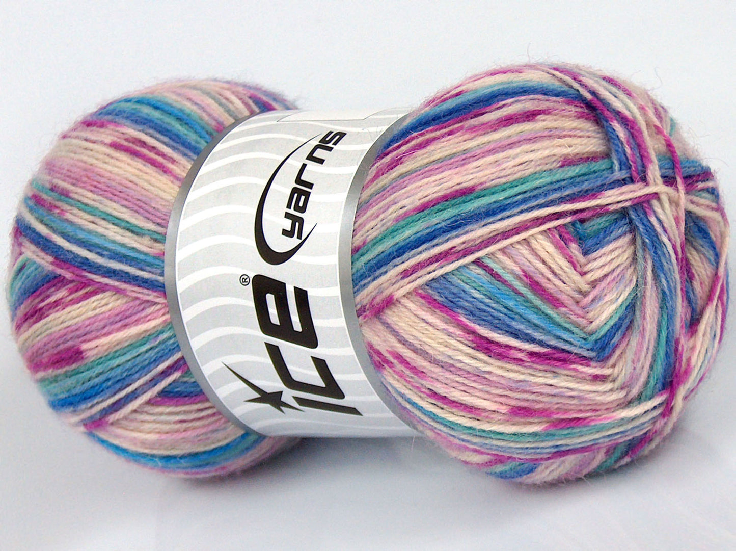 Lot of 4 x 100gr Skeins Ice Yarns SALE SOCK YARN (75% Superwash Wool) Yarn Turquoise Blue Cream Pink Lilac Grey