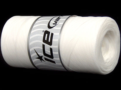 Lot of 4 x 100gr Skeins Ice Yarns SALE RIBBON Hand Knitting Yarn White
