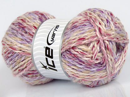 Lot of 3 x 150gr Skeins Ice Yarns SALE SELF-STRIPING Yarn Red Lilac Pink Beige