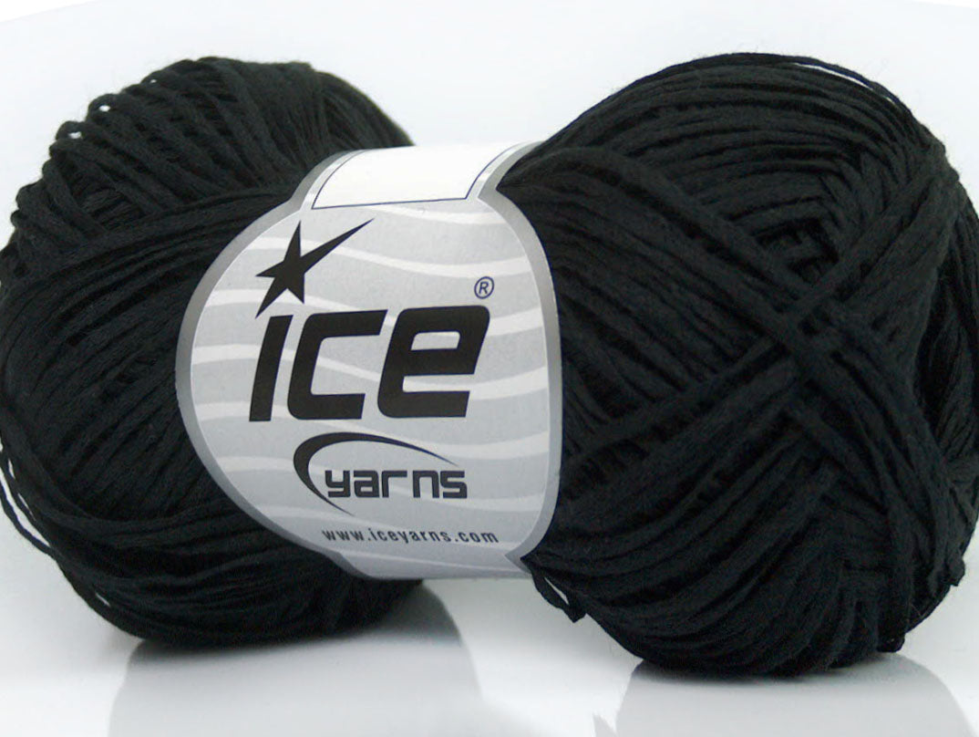 Lot of 8 Skeins Ice Yarns SALE SUMMER (50% Cotton) Hand Knitting Yarn Black