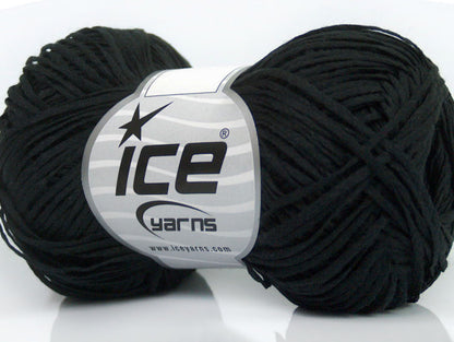 Lot of 8 Skeins Ice Yarns SALE SUMMER (50% Cotton) Hand Knitting Yarn Black