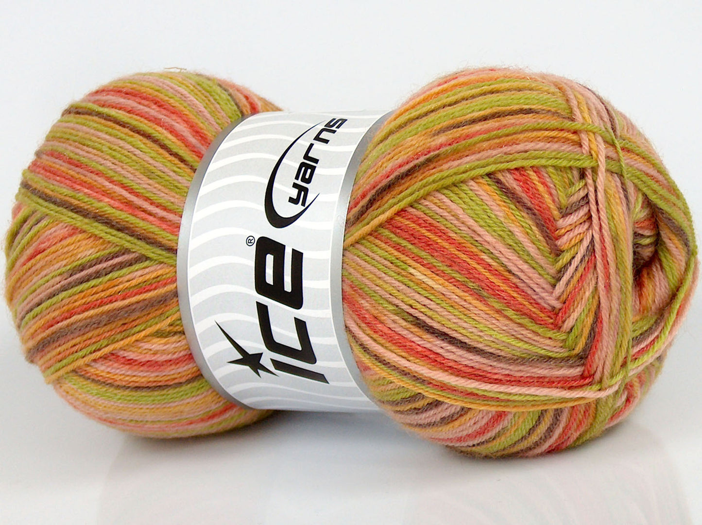 Lot of 4 x 100gr Skeins Ice Yarns SALE SOCK YARN (55% Wool 25% Tencel) Yarn Gold Shades Green Pink Shades