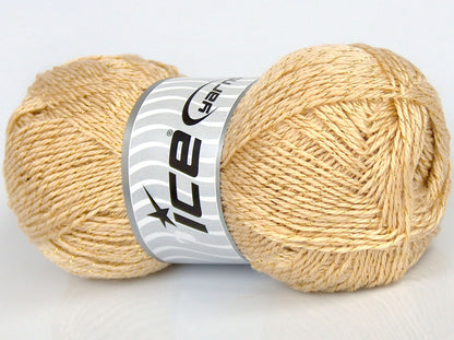 Lot of 3 x 125gr Skeins Ice Yarns SALE METALLIC Hand Knitting Yarn Cream