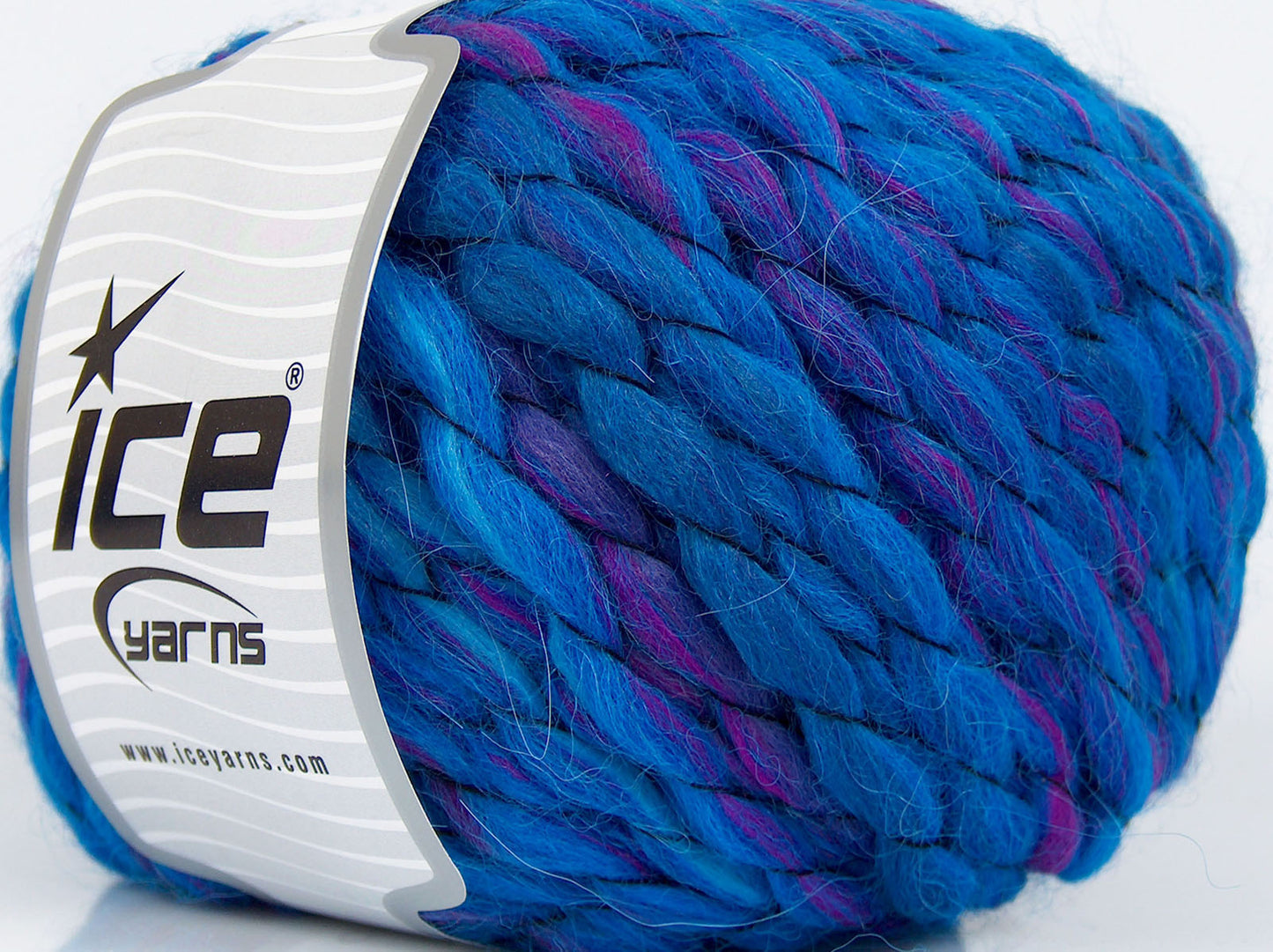 Lot of 2 x 150gr Skeins Ice Yarns SALE WINTER (40% Wool 10% Mohair) Yarn Blue Fuchsia