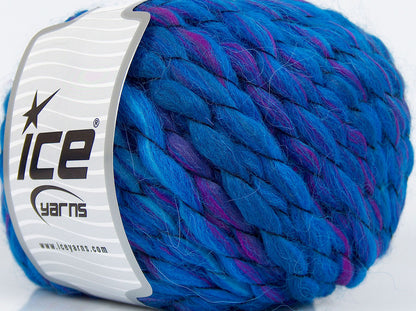 Lot of 2 x 150gr Skeins Ice Yarns SALE WINTER (40% Wool 10% Mohair) Yarn Blue Fuchsia