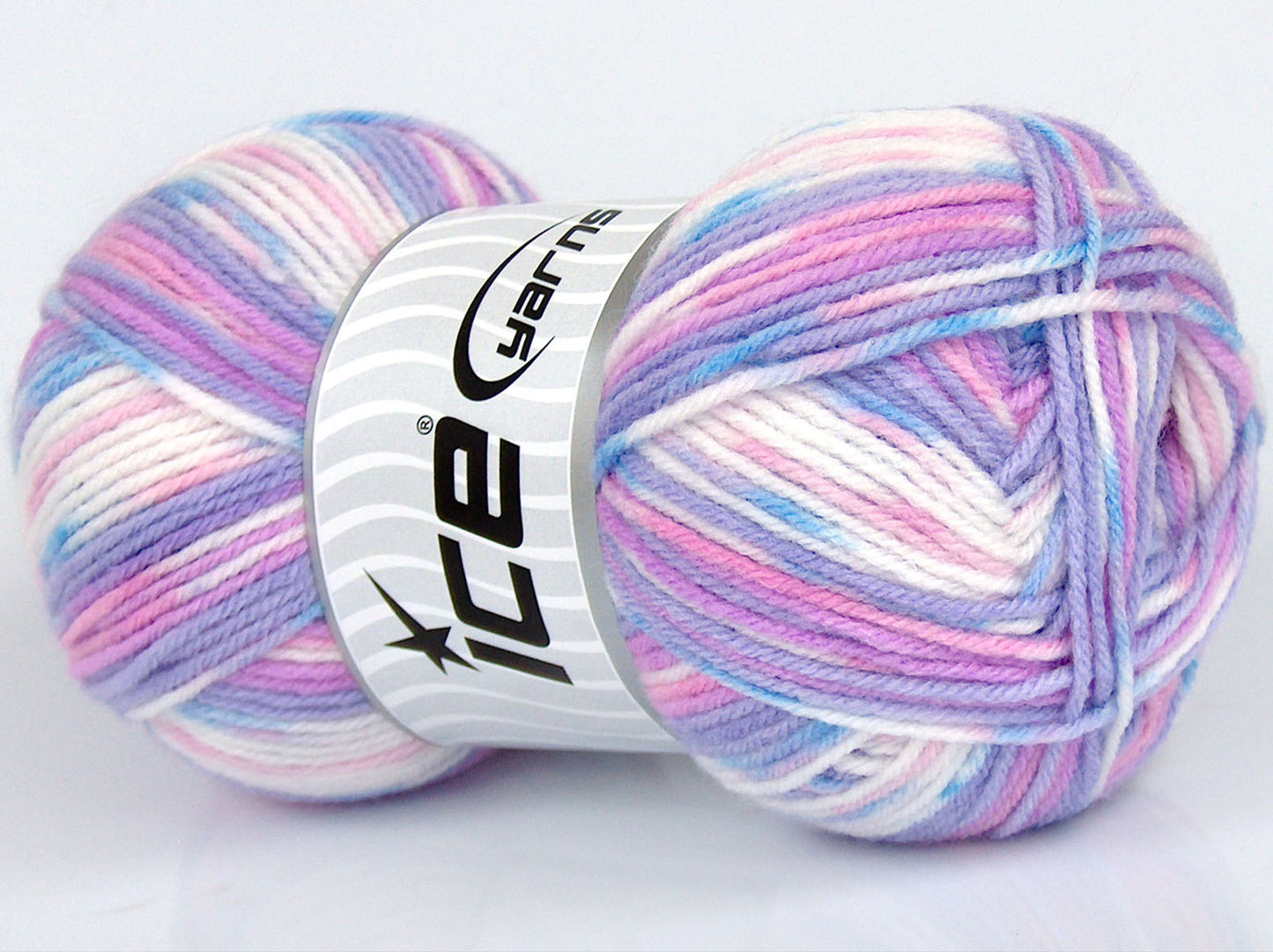 Lot of 4 x 75gr Skeins Ice Yarns SALE SELF-STRIPING Yarn Lilac White Pink