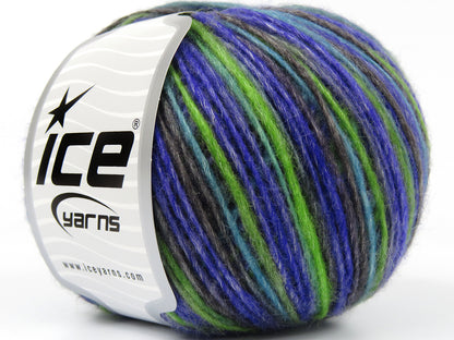 Lot of 8 Skeins Ice Yarns LEONARDO COLOR (66% Merino Wool 34% Organic Cotton) Yarn Purple Turquoise Green Dark Grey