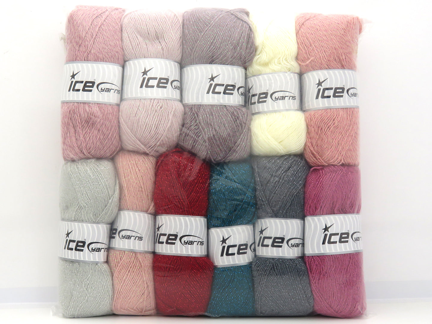 Mixed Lot Multicolor Angora Glitz Yarns