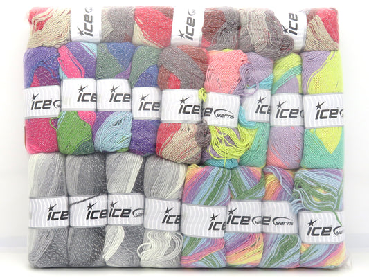 Mixed Lot Multicolor Magic Glitz Yarns fnt2-83148