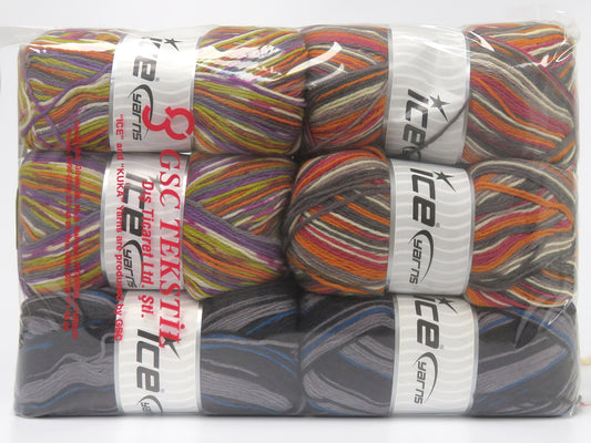 Mixed Lot Multicolor Sock Yarns fnt2-83401