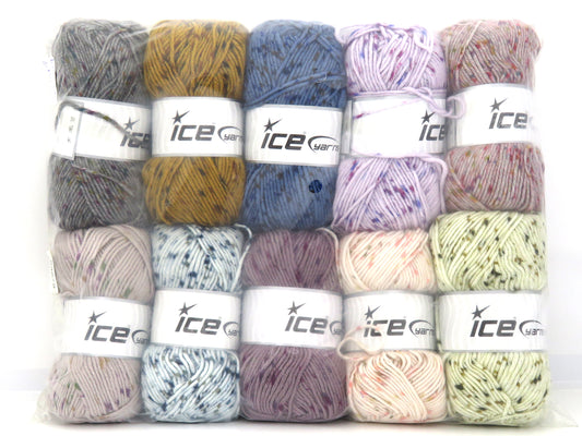 Mixed Lot Multicolor Nice Baby Tweed Yarns fnt2-83675