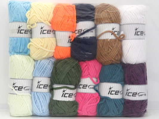 Mixed Lot Multicolor Chenille Baby Yarns fnt2-83682