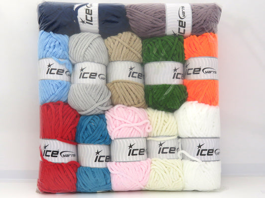 Mixed Lot Multicolor Chenille Baby Yarns fnt2-83683