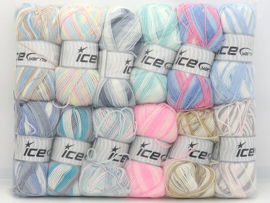 Mixed Lot Multicolor Baby Bamboo Magic Yarns fnt2-84315