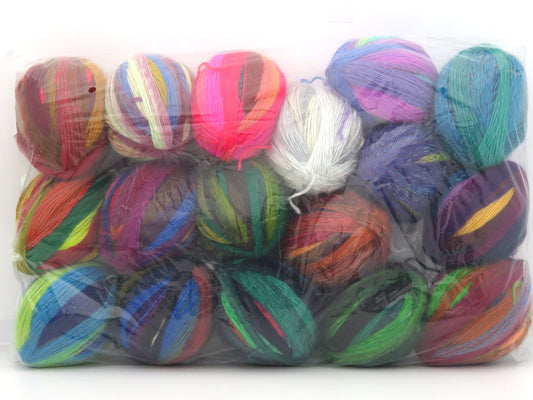Mixed Lot Multicolor Leftover Self Striping Yarns fnt2-84370