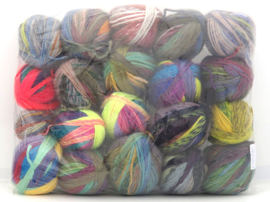 Mixed Lot Multicolor Leftover Self Striping Yarns fnt2-84373