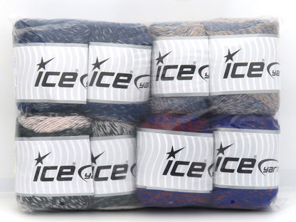 Mixed Lot Multicolor Self Striping Winter Yarns fnt2-84460