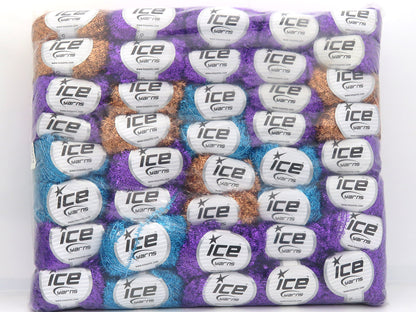 Mixed Lot Multicolor Metallic Glitz Yarns fnt2-84474