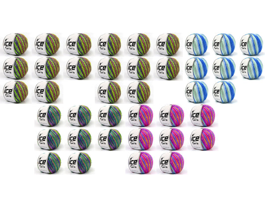 Mixed Lot Multicolor Picasso Yarns fnt2-84784