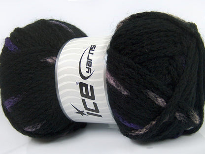 TubeWool Bulky Spots Black, Purple, Rose Pink Sku:fnt2-42432