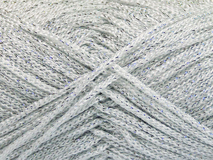 Macrame Cord Metallic Silver, White fnt2-51849