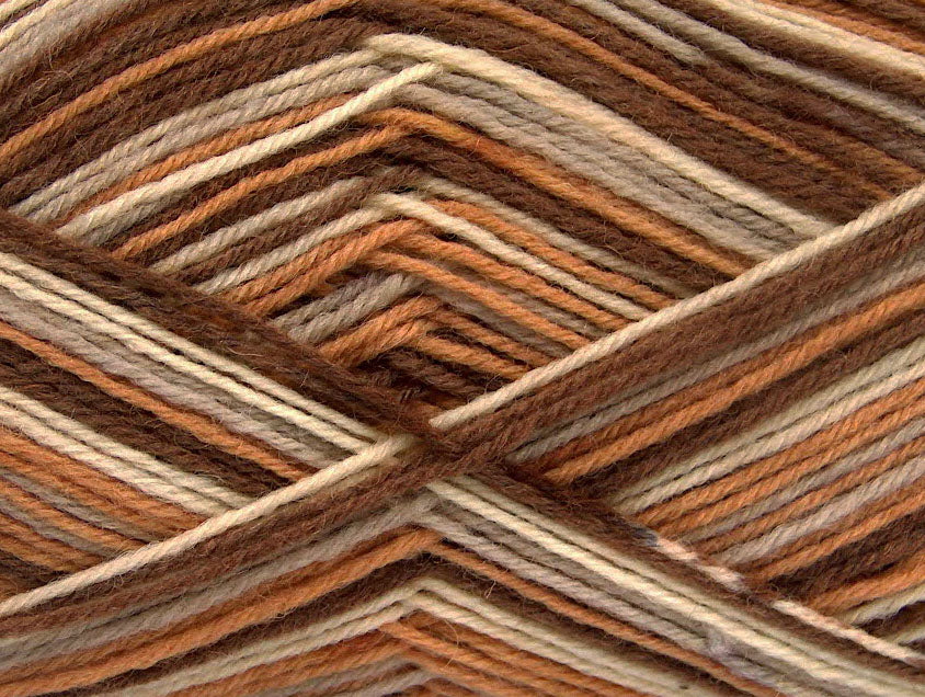 Print Sock Brown Shades, Camel Sku:fnt2-51907