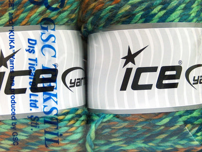 Cakes Wool Chunky Colors Green Shades, Turquoise, Brown Shades fnt2-58158