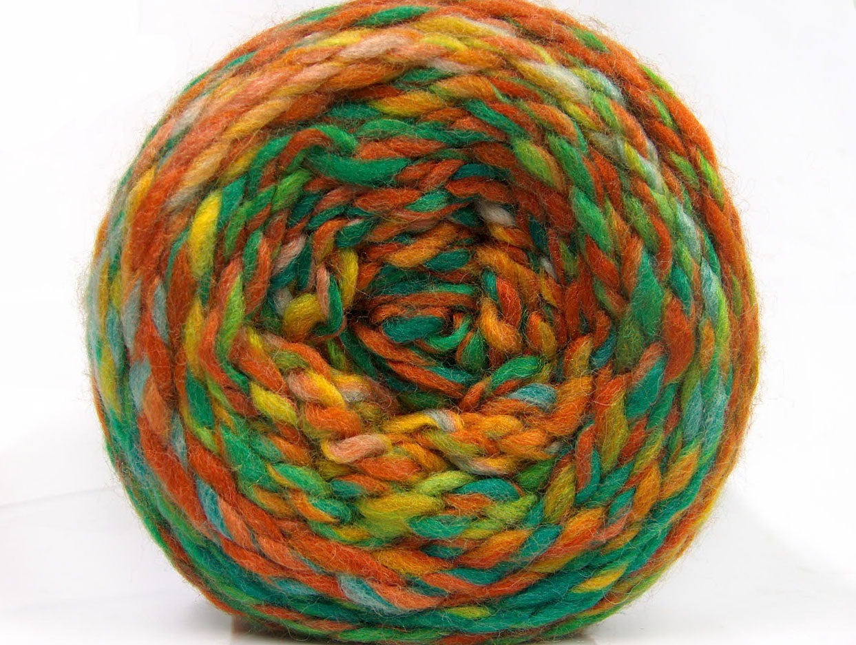 Cakes Wool Chunky Colors Green Shades, Brown Shades, Yellow, Gold fnt2-58159