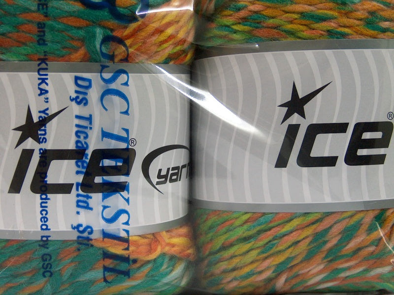 Cakes Wool Chunky Colors Green Shades, Brown Shades, Yellow, Gold fnt2-58159