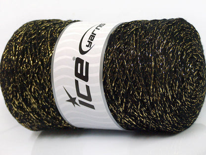 Macrame Cotton Glitz Black, Gold Sku:fnt2-60134