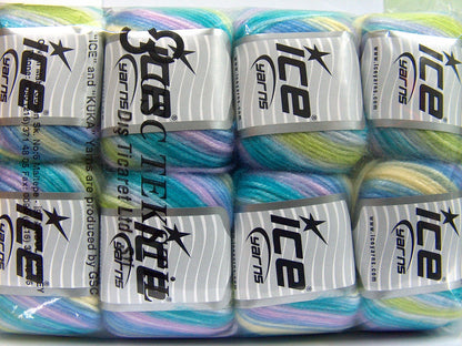Picasso Turquoise, Lilac, Light Green, Light Yellow fnt2-65917