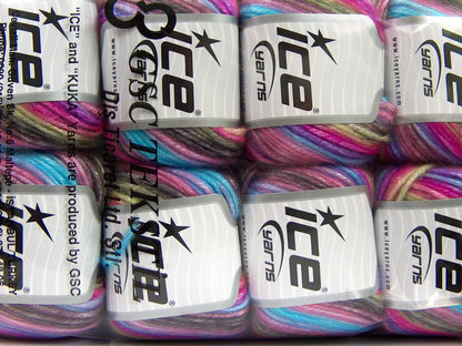 Picasso Turquoise, Fuchsia, Blue, Brown, Green fnt2-66600