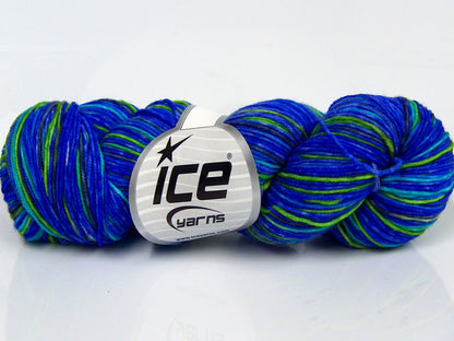 Hand Dyed Sock Merino Blue, Purple, Green fnt2-68862