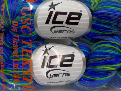 Hand Dyed Sock Merino Blue, Purple, Green fnt2-68862