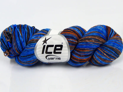 Hand Dyed Sock Merino Blue Shades, Brown Shades fnt2-68863