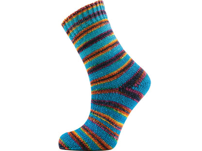 Hand Dyed Sock Merino Turquoise Shades, Purple, Gold, Green fnt2-68866