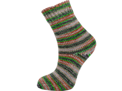 Hand Dyed Sock Merino Green Shades, Brown Shades, Gold fnt2-71172